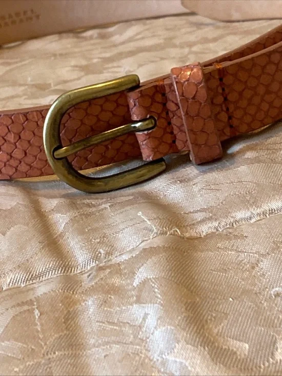 Isabel Marant Rust Brown Textured Goat Leather Belt - Picture 4 of 11